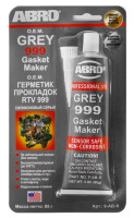 как выглядит герметик прокладка abro силиконовый серый 85г блистер 9abc на фото