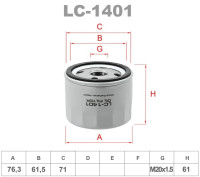как выглядит lynxauto фильтр масляный lc1401 на фото