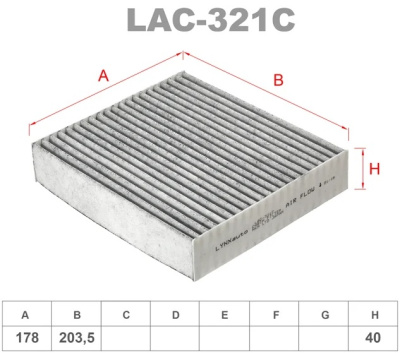 как выглядит фильтр салонный lynxauto lac-321c на фото